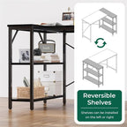 47" Computer Desk with Reversible 2-Tier Storage Shelves