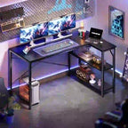 47" Computer Desk with Reversible 2-Tier Storage Shelves