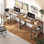 47" Computer Desk with Reversible 2-Tier Storage Shelves