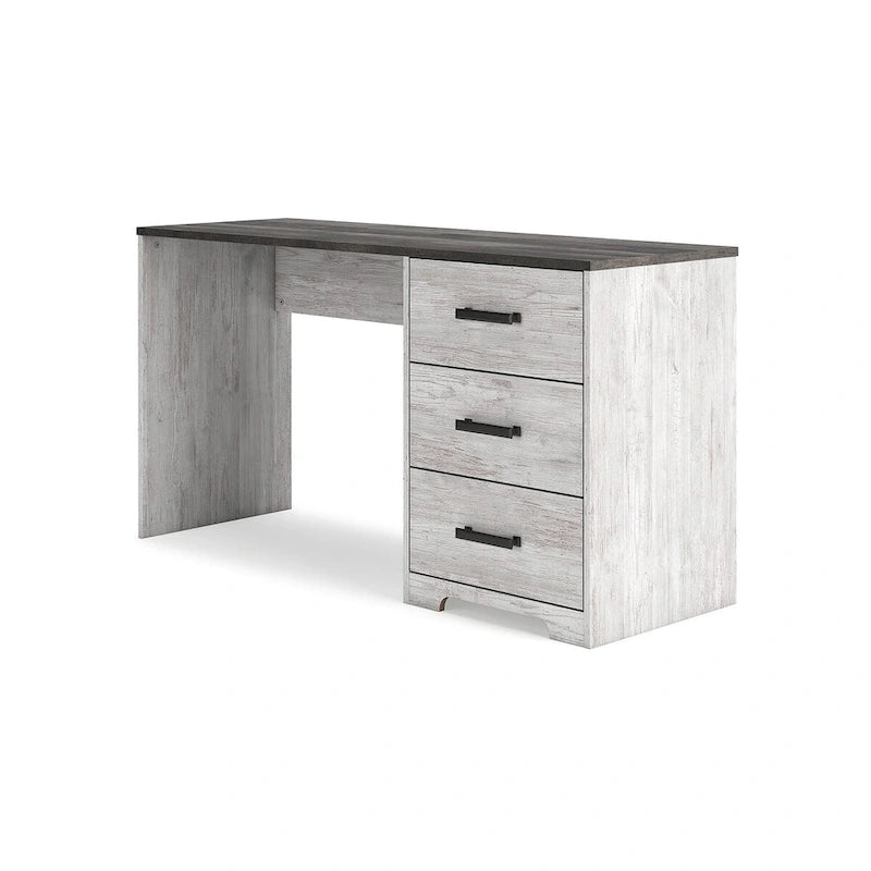 54" Two-Tone Home Office Desk with 3 Drawers, White and Gray Finish