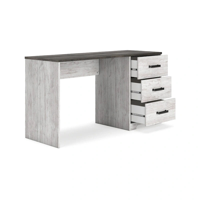 54" Two-Tone Home Office Desk with 3 Drawers, White and Gray Finish