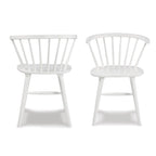 Wooden Spindle Back Dining Chairs, Set of 2, White, Dining Height