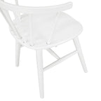 Wooden Spindle Back Dining Chairs, Set of 2, White, Dining Height