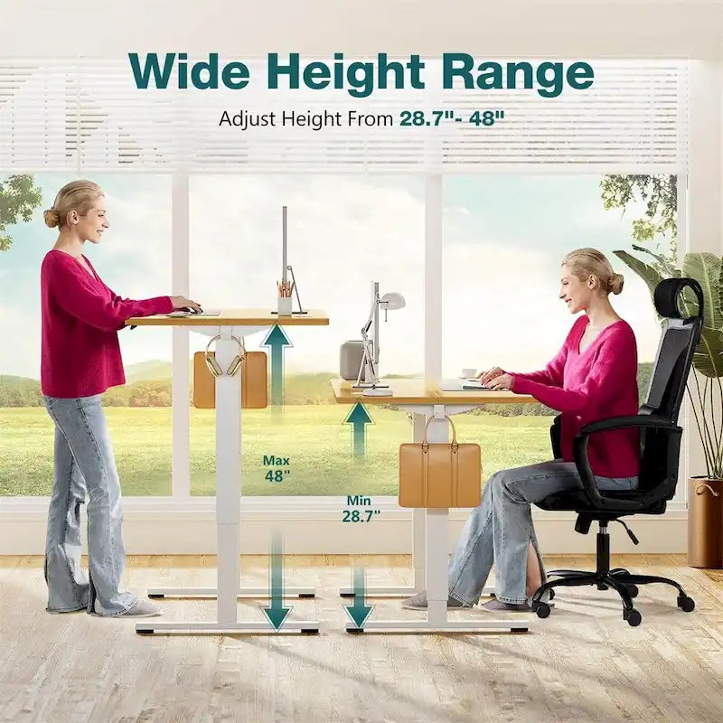 Electric Height Adjustable Standing Desk, Sit-to-Stand, Motorized Lift