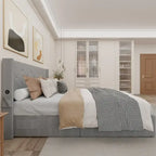 Full Size Bed Frame with Gas Lift Under-Bed Storage and USB Ports
