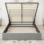 Full Size Bed Frame with Gas Lift Under-Bed Storage and USB Ports