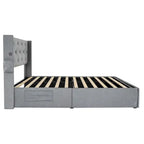 Full Size Bed Frame with Gas Lift Under-Bed Storage and USB Ports