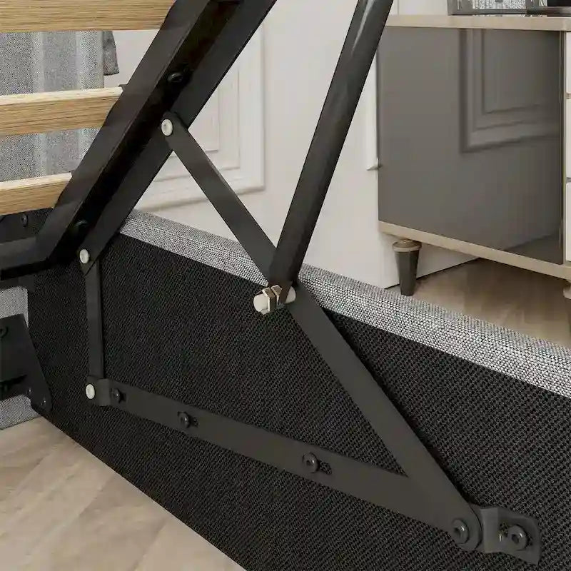 Full Size Bed Frame with Gas Lift Under-Bed Storage and USB Ports