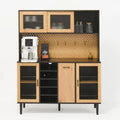 Farmhouse Coffee Bar Cabinet with Wine Rack