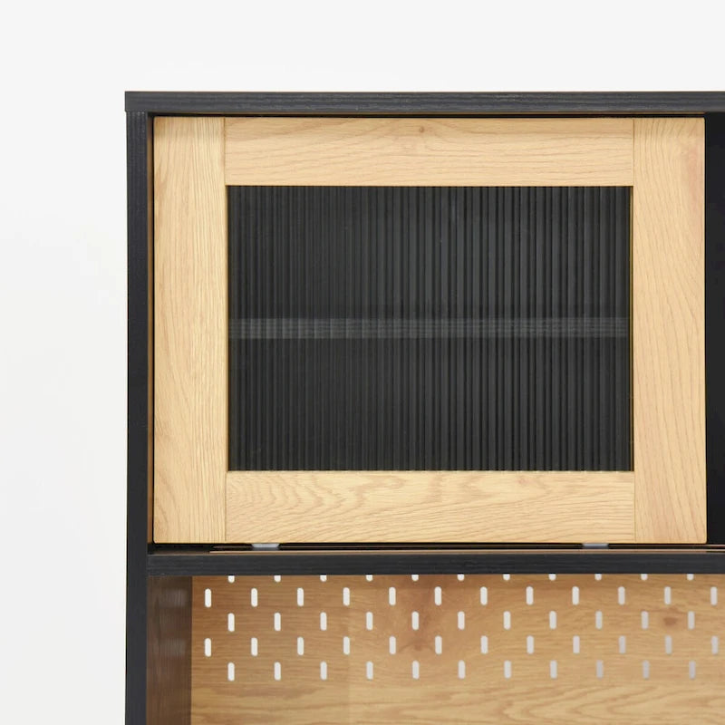 Farmhouse Coffee Bar Cabinet with Wine Rack