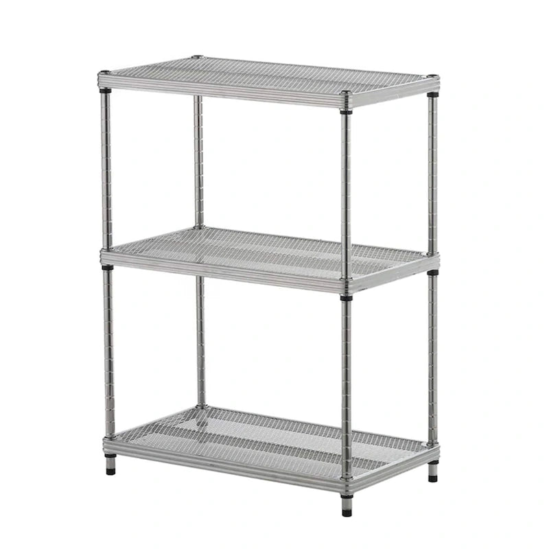 3-Tier Metal Storage Shelving Unit, 440 lb Capacity per Shelf, No Tools Required