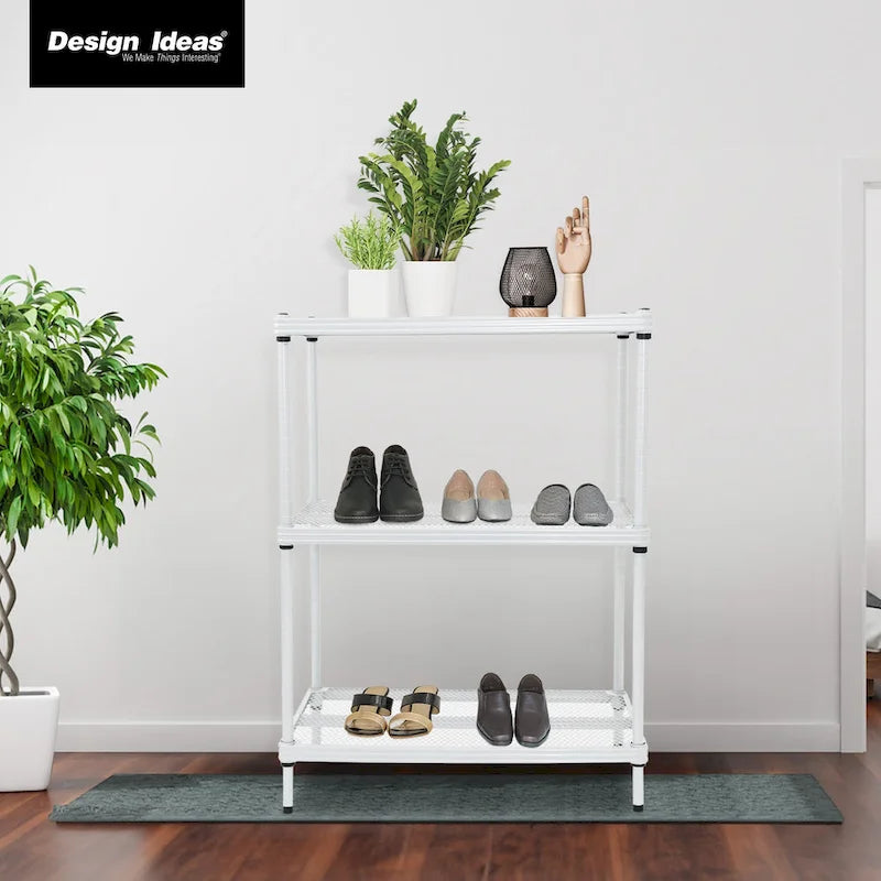 3-Tier Metal Storage Shelving Unit, 440 lb Capacity per Shelf, No Tools Required