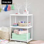 3-Tier Metal Storage Shelving Unit, 440 lb Capacity per Shelf, No Tools Required