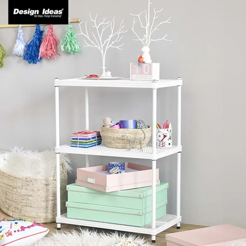 3-Tier Metal Storage Shelving Unit, 440 lb Capacity per Shelf, No Tools Required