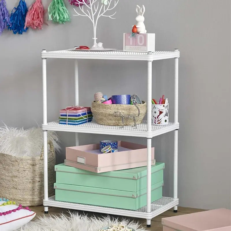 3-Tier Metal Storage Shelving Unit, 440 lb Capacity per Shelf, No Tools Required