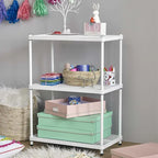 3-Tier Metal Storage Shelving Unit, 440 lb Capacity per Shelf, No Tools Required