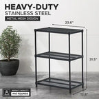 3-Tier Metal Storage Shelving Unit, 440 lb Capacity per Shelf, No Tools Required