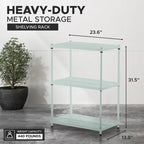 3-Tier Metal Storage Shelving Unit, 440 lb Capacity per Shelf, No Tools Required
