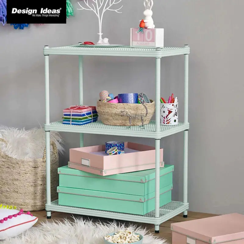 3-Tier Metal Storage Shelving Unit, 440 lb Capacity per Shelf, No Tools Required
