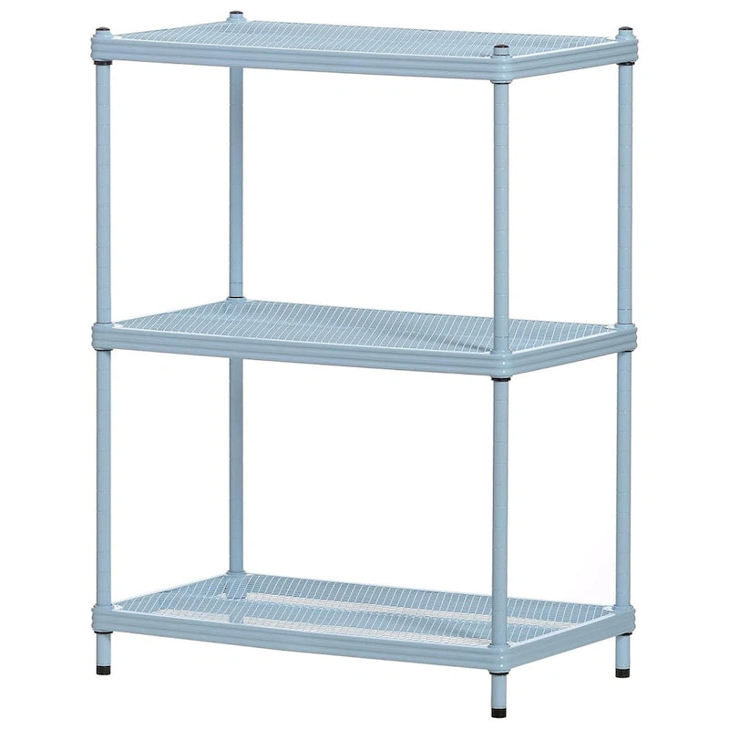 3-Tier Metal Storage Shelving Unit, 440 lb Capacity per Shelf, No Tools Required