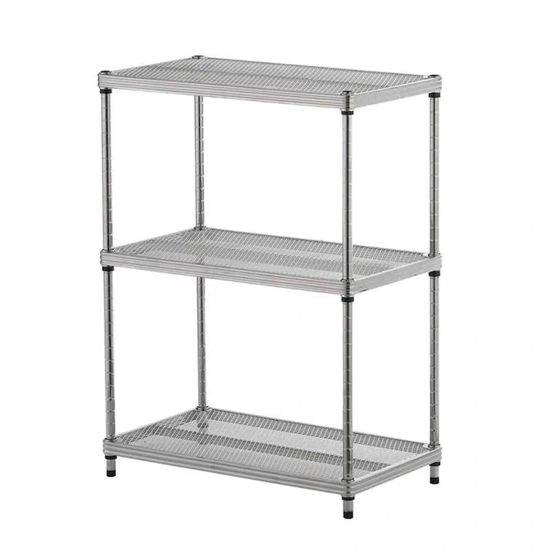3-Tier Metal Storage Shelving Unit, 440 lb Capacity per Shelf, No Tools Required