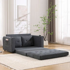 Upholstered Futon Sofa Bed, Foldable 3-in-1 Tufted Loveseat with Cup Holder, Multiple Colors