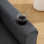 Upholstered Futon Sofa Bed, Foldable 3-in-1 Tufted Loveseat with Cup Holder, Multiple Colors