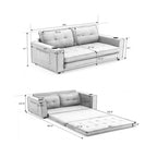 Upholstered Futon Sofa Bed, Foldable 3-in-1 Tufted Loveseat with Cup Holder, Multiple Colors
