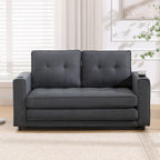 Upholstered Futon Sofa Bed, Foldable 3-in-1 Tufted Loveseat with Cup Holder, Multiple Colors