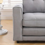 Upholstered Futon Sofa Bed, Foldable 3-in-1 Tufted Loveseat with Cup Holder, Multiple Colors