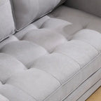 Upholstered Futon Sofa Bed, Foldable 3-in-1 Tufted Loveseat with Cup Holder, Multiple Colors
