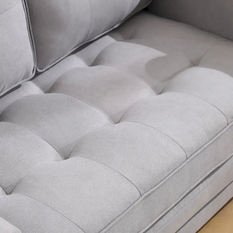 Upholstered Futon Sofa Bed, Foldable 3-in-1 Tufted Loveseat with Cup Holder, Multiple Colors