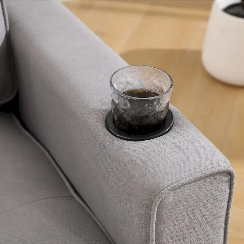 Upholstered Futon Sofa Bed, Foldable 3-in-1 Tufted Loveseat with Cup Holder, Multiple Colors