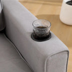 Upholstered Futon Sofa Bed, Foldable 3-in-1 Tufted Loveseat with Cup Holder, Multiple Colors
