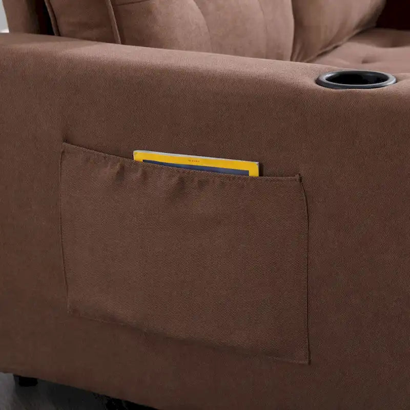 Upholstered Futon Sofa Bed, Foldable 3-in-1 Tufted Loveseat with Cup Holder, Multiple Colors